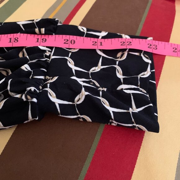 NWT Adrienne Vittadini Women's Blouse B&W Geometric High-Neck Banded Waist Sz - Picture 11 of 14